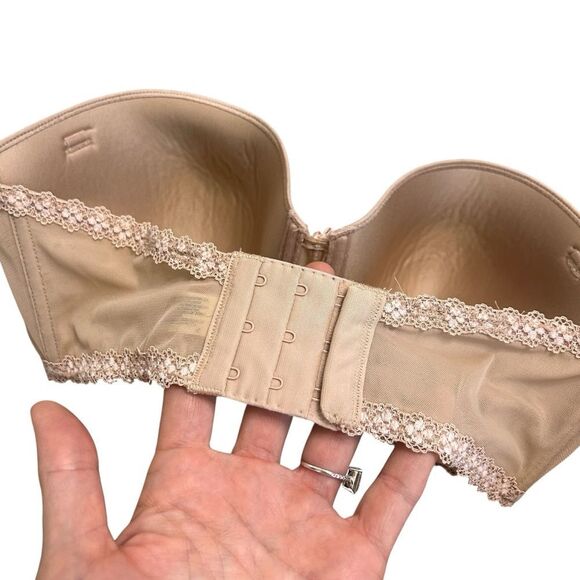 b.tempt'd by Wacoal Faithfully Yours Strapless Push Up Bra beige size 32DD - Picture 4 of 6
